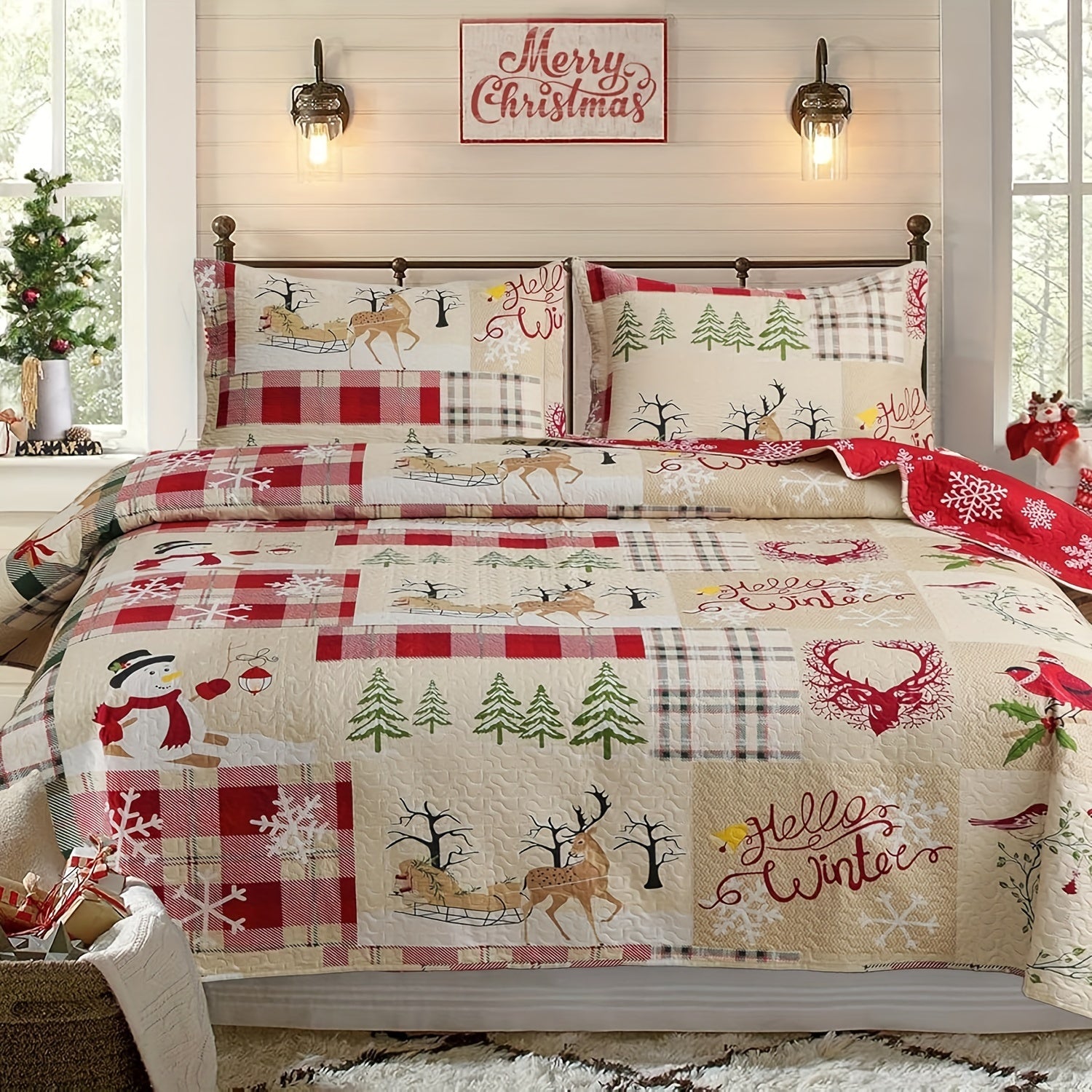 3pcs Christmas  Bedding Set