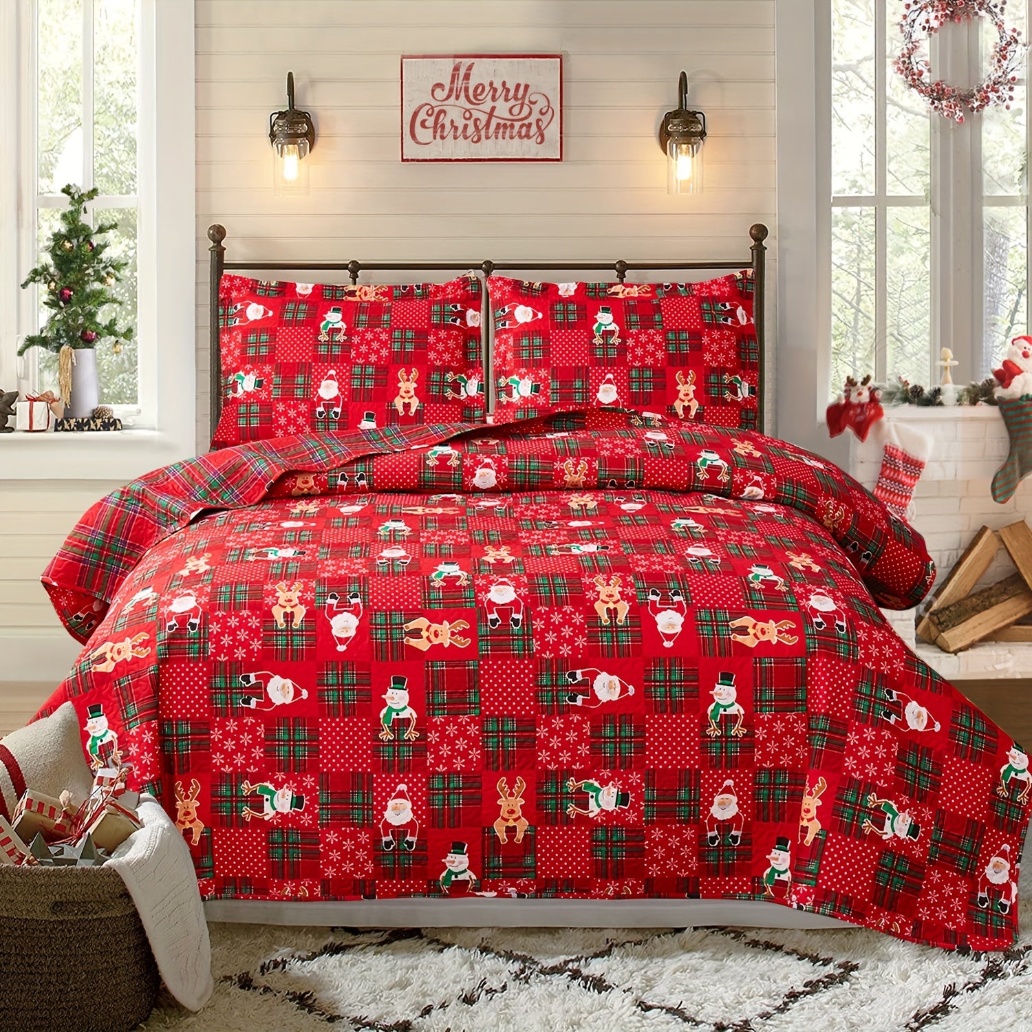 3pcs Christmas  Bedding Set