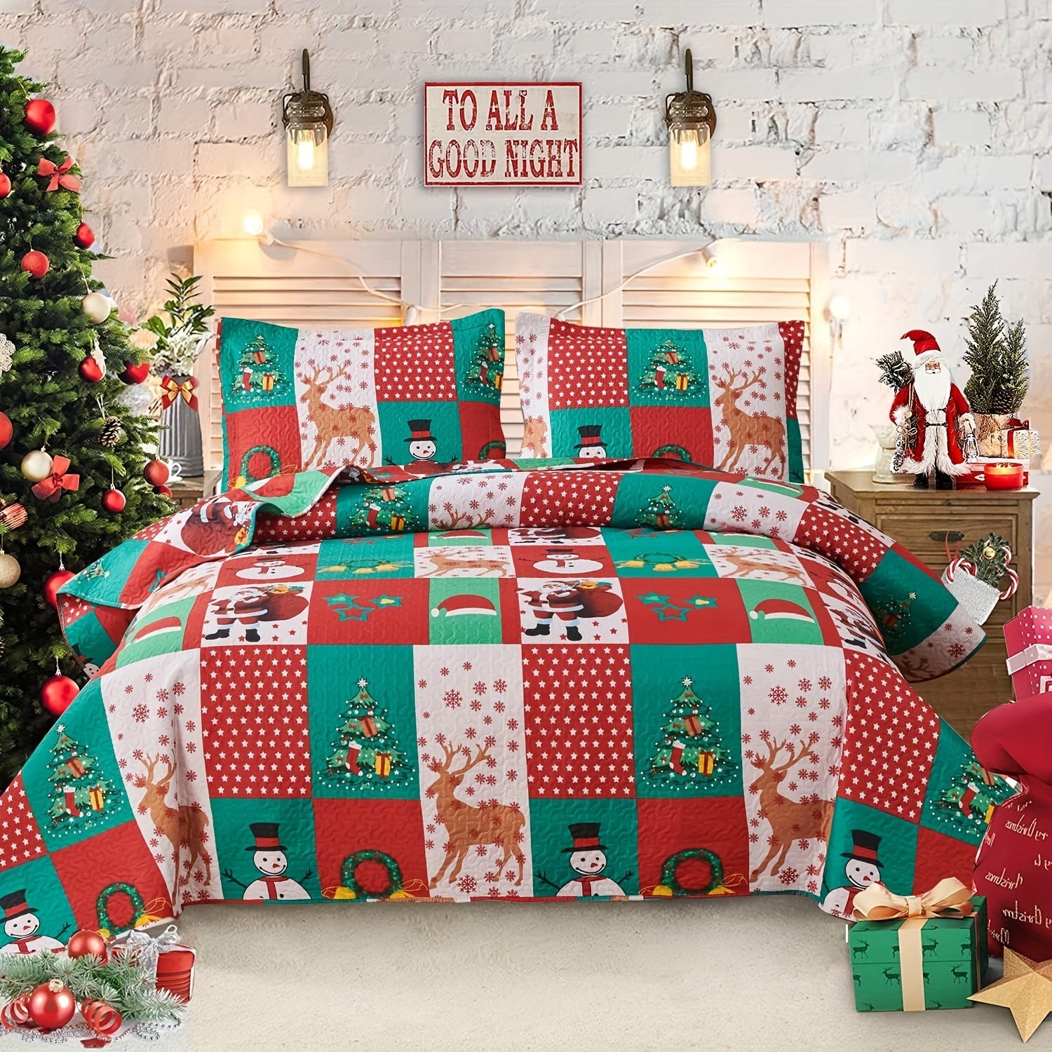 3pcs Christmas  Bedding Set